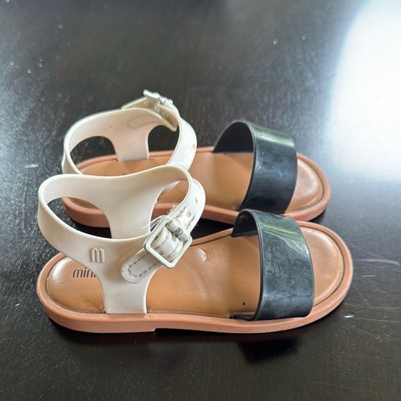 Mini Melissa Kids' Sandals in Black and Cream - Picture 1 of 4